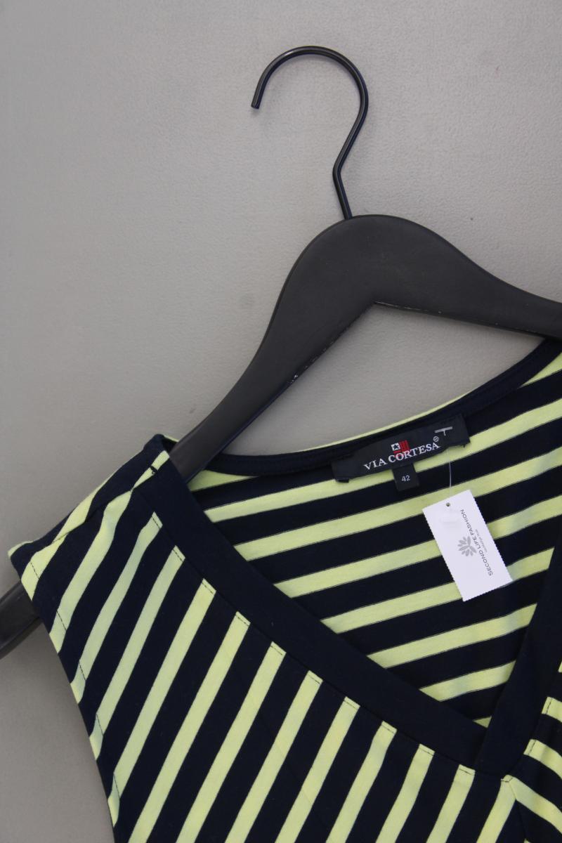 Via Cortesa Jerseykleid Gr. 42 gestreift Ärmellos gelb