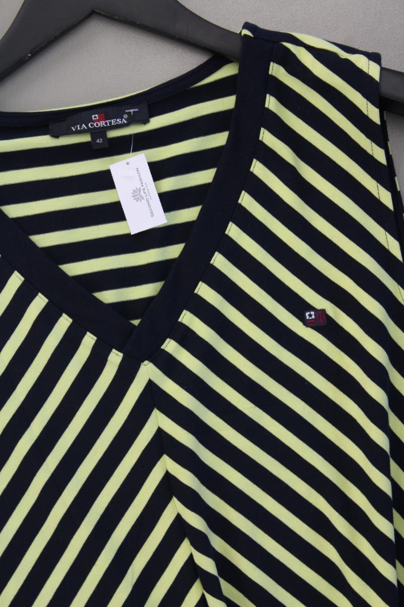 Via Cortesa Jerseykleid Gr. 42 gestreift Ärmellos gelb
