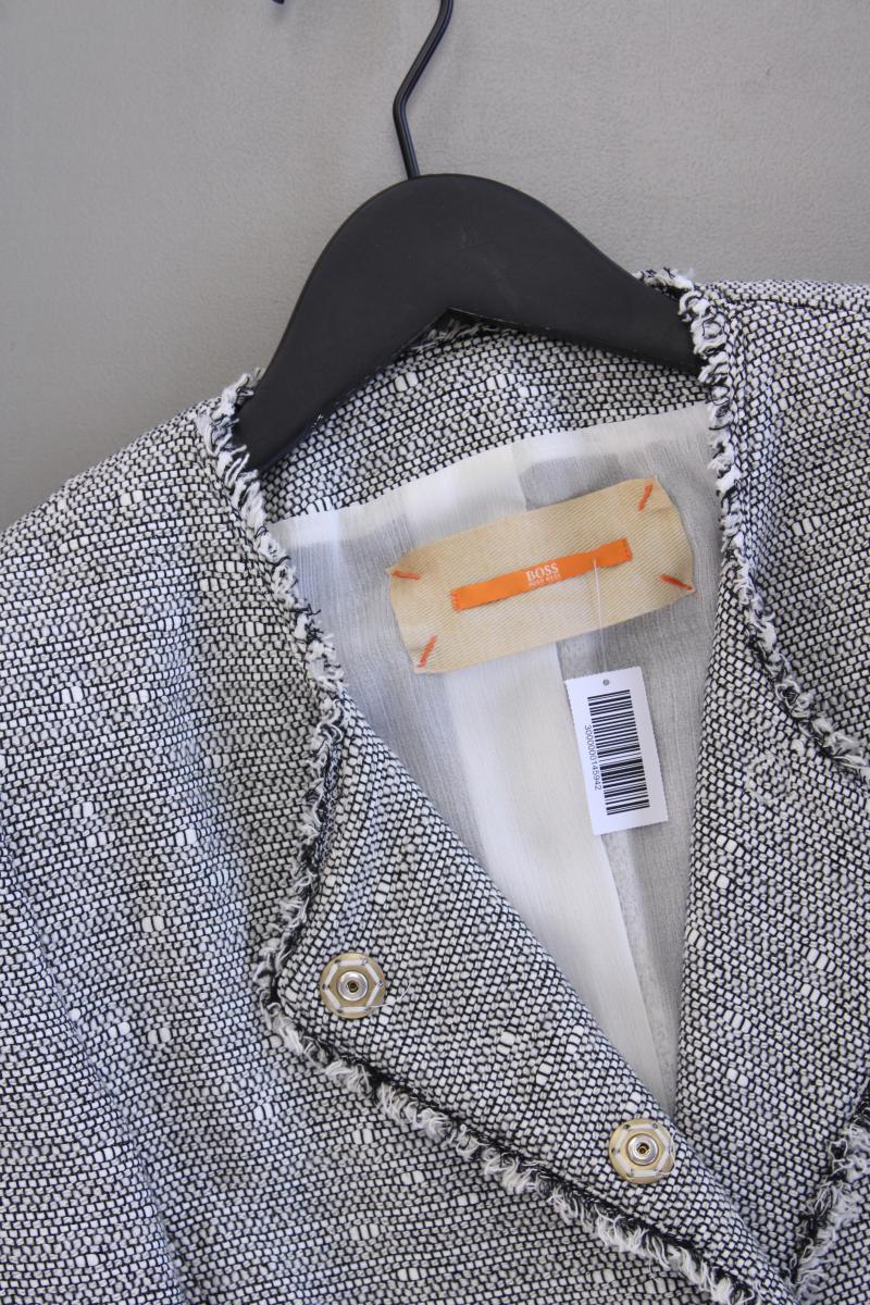 BOSS Orange Bouclé Jäckchen Gr. 36 grau aus Baumwolle