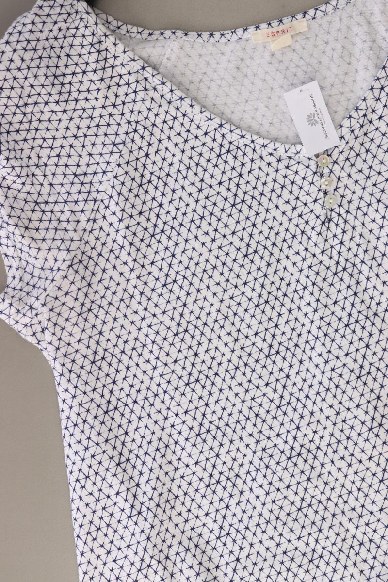 Esprit Kurzarmbluse Gr. M blau aus Baumwolle