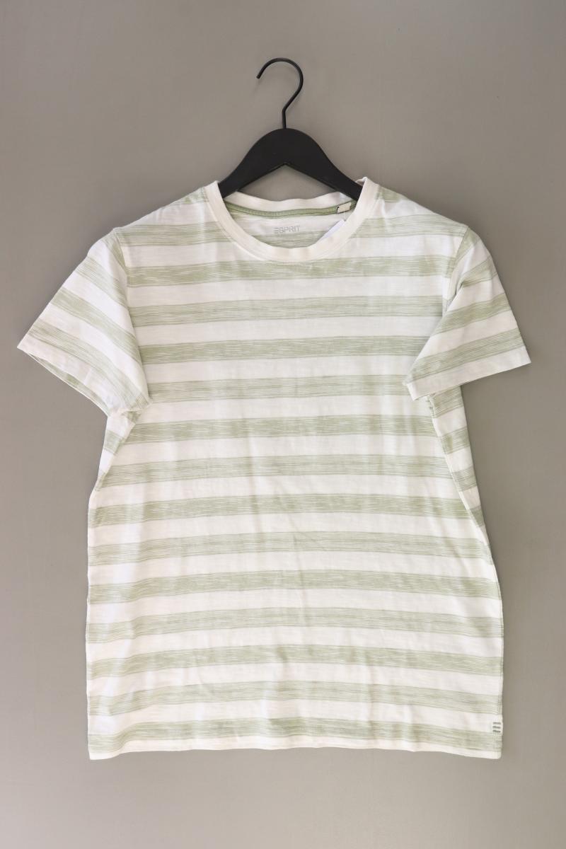 Esprit Ringelshirt für Herren Gr. S gestreift Kurzarm grün aus Baumwolle