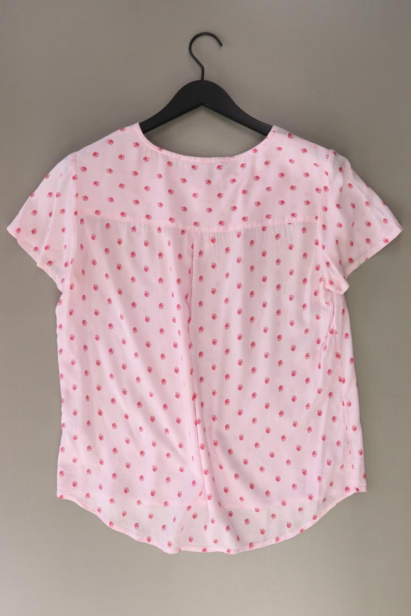 Esprit Bluse mit Erdbeermuster Gr. 40 Kurzarm rosa aus Viskose