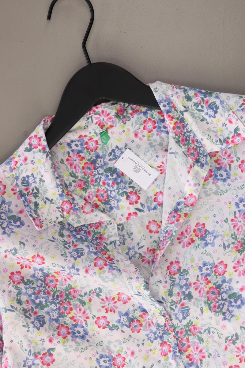 Benetton Langarmbluse Gr. XS mit Blumenmuster mehrfarbig aus Baumwolle