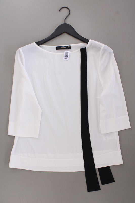 Hallhuber Classic Bluse Gr. 40 neuwertig 3/4 Ärmel weiß aus Polyester