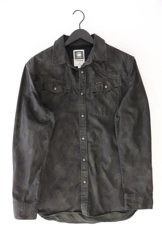 G-Star RAW Langarmhemd für Herren Gr. XXL camouflage olivgrün aus Baumwolle