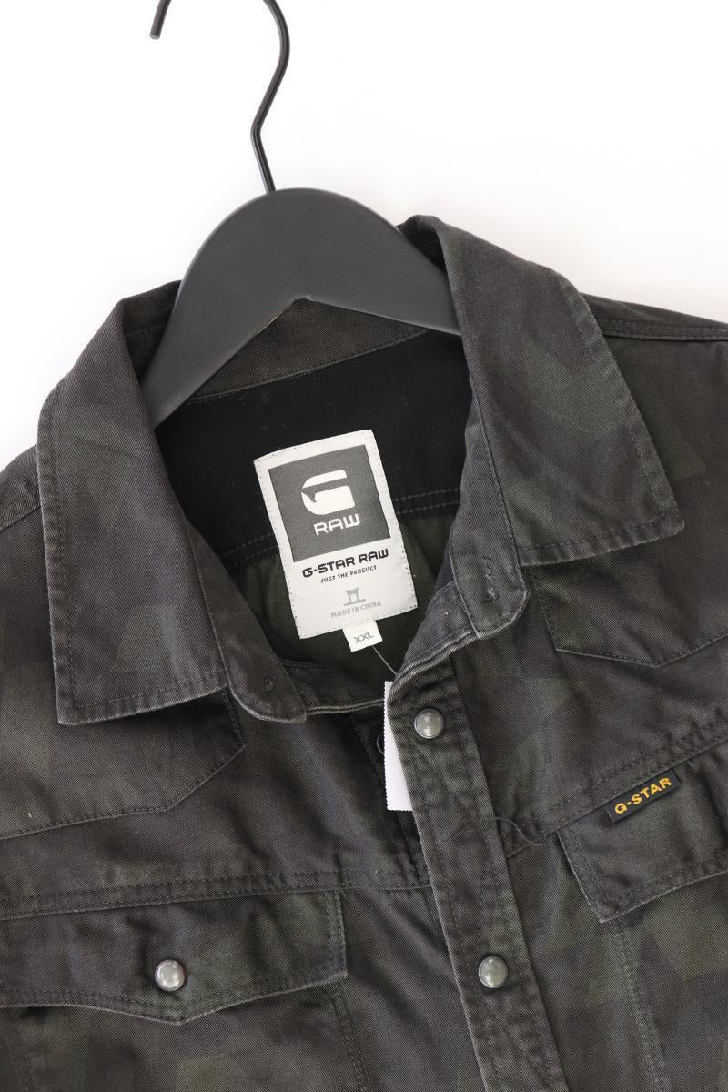 G-Star RAW Langarmhemd für Herren Gr. XXL camouflage olivgrün aus Baumwolle