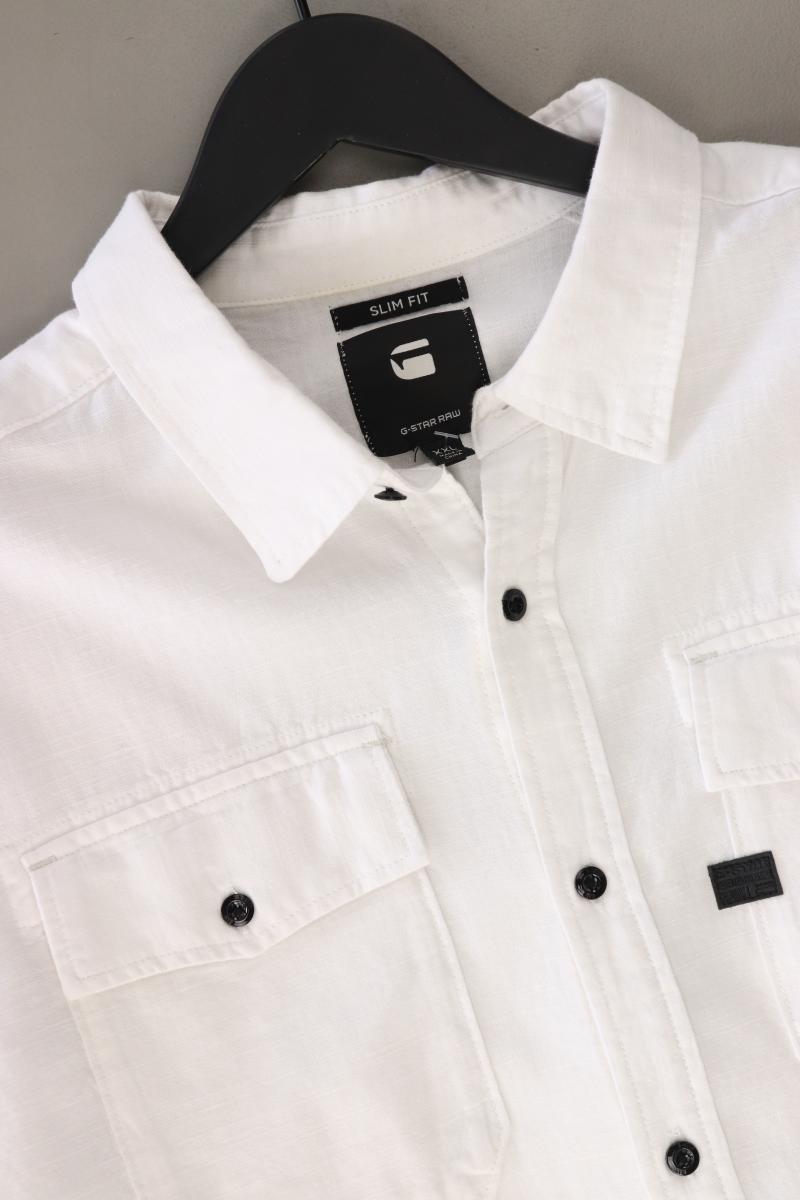 G-Star RAW Langarmhemd für Herren Gr. XXL weiß aus Baumwolle