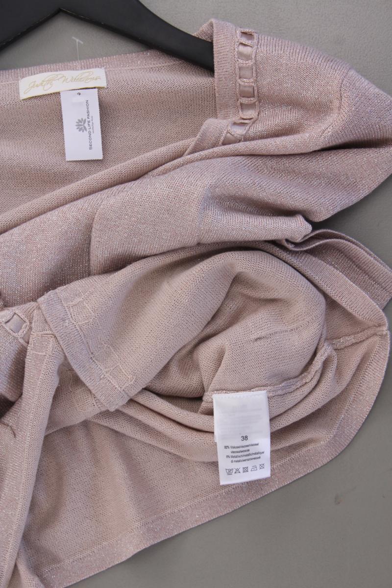 Judith Williams Strickjacke Gr. 38 Langarm mit Glitzer rosa aus Viskose