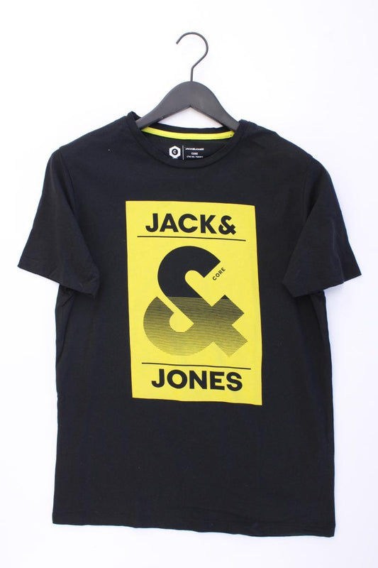 Jack & Jones Printshirt für Herren Gr. L Kurzarm schwarz aus Baumwolle