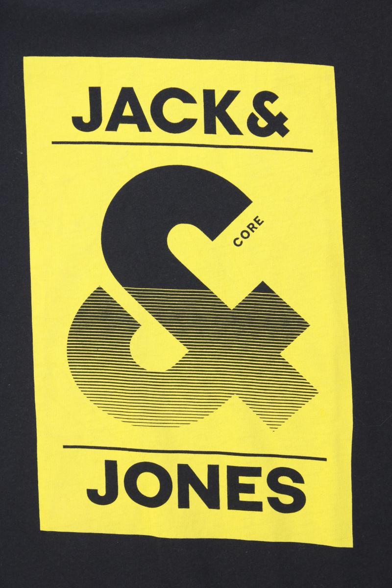 Jack & Jones Printshirt für Herren Gr. L Kurzarm schwarz aus Baumwolle