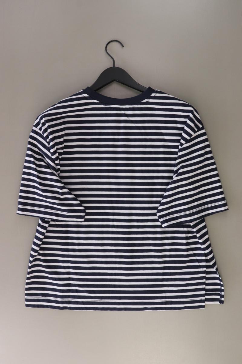 Zara Ringelshirt Gr. L gestreift Kurzarm blau aus Baumwolle