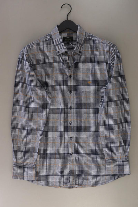 Fynch Hatton Karohemd für Herren Gr. XL kariert Langarm grau aus Baumwolle