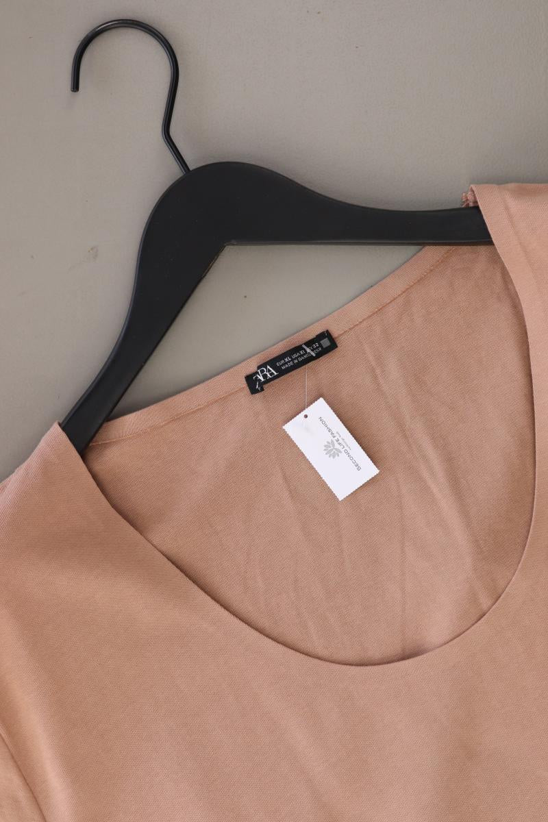 Zara T-Shirt Gr. XL Kurzarm braun aus Baumwolle