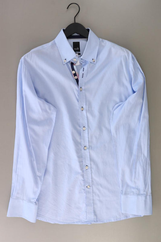 Pure Hatico Langarmhemd für Herren Gr. XL blau aus Baumwolle