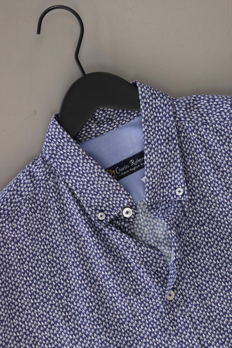 Charles Robertson Kurzarmhemd für Herren Gr. XL blau aus Baumwolle