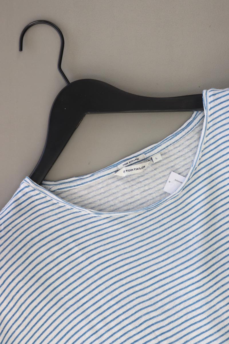 Tom Tailor Ringelshirt Gr. L gestreift Kurzarm weiß aus Baumwolle