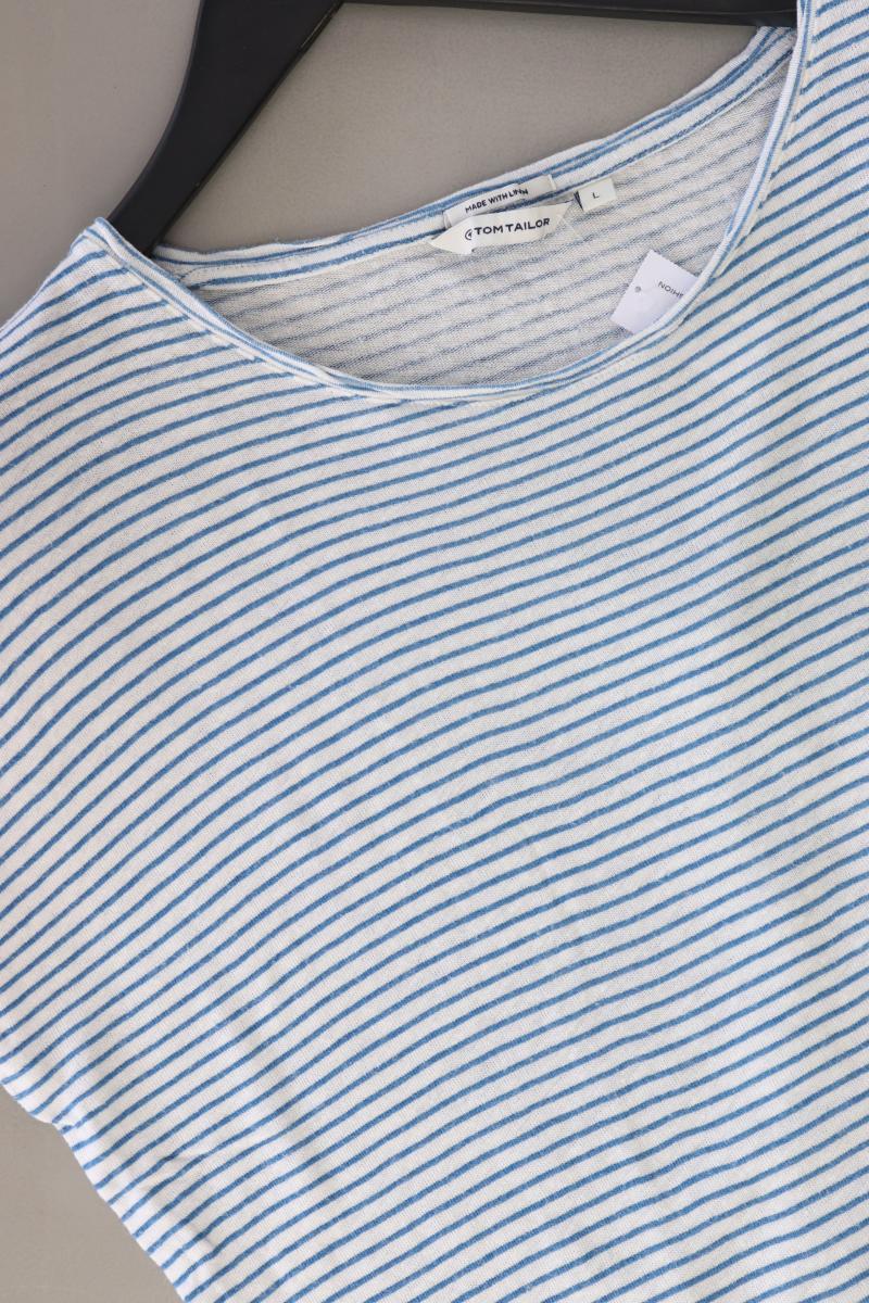 Tom Tailor Ringelshirt Gr. L gestreift Kurzarm weiß aus Baumwolle