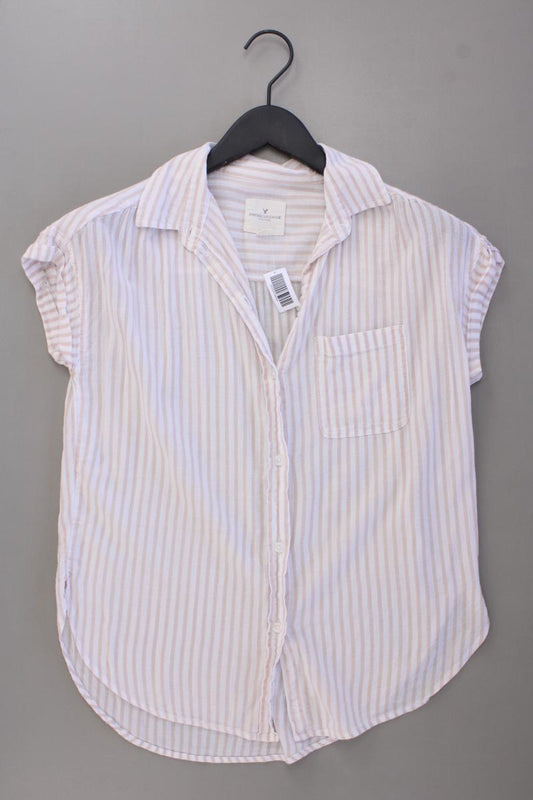 American Eagle Outfitters Kurzarmbluse Gr. XS gestreift creme