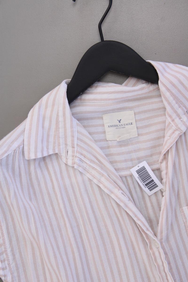 American Eagle Outfitters Kurzarmbluse Gr. XS gestreift creme