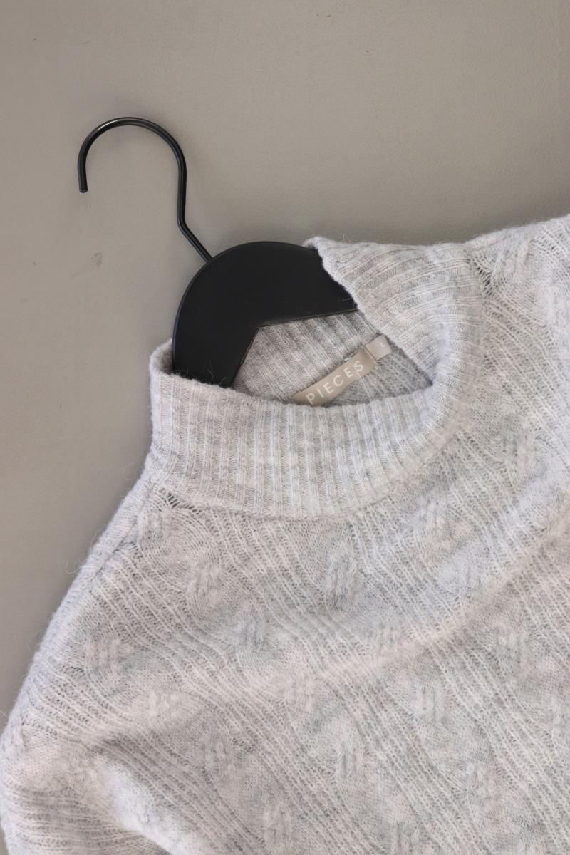 Pieces Zopfpullover Gr. L grau aus Polyester