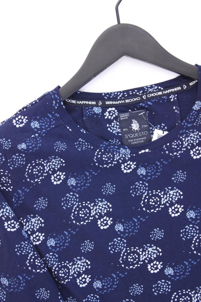 s'questo Printshirt Gr. 42 3/4 Ärmel blau aus Baumwolle