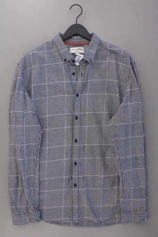 Tom Tailor (Denim) Langarmhemd für Herren Gr. XXL hahnentritt grau aus Baumwolle