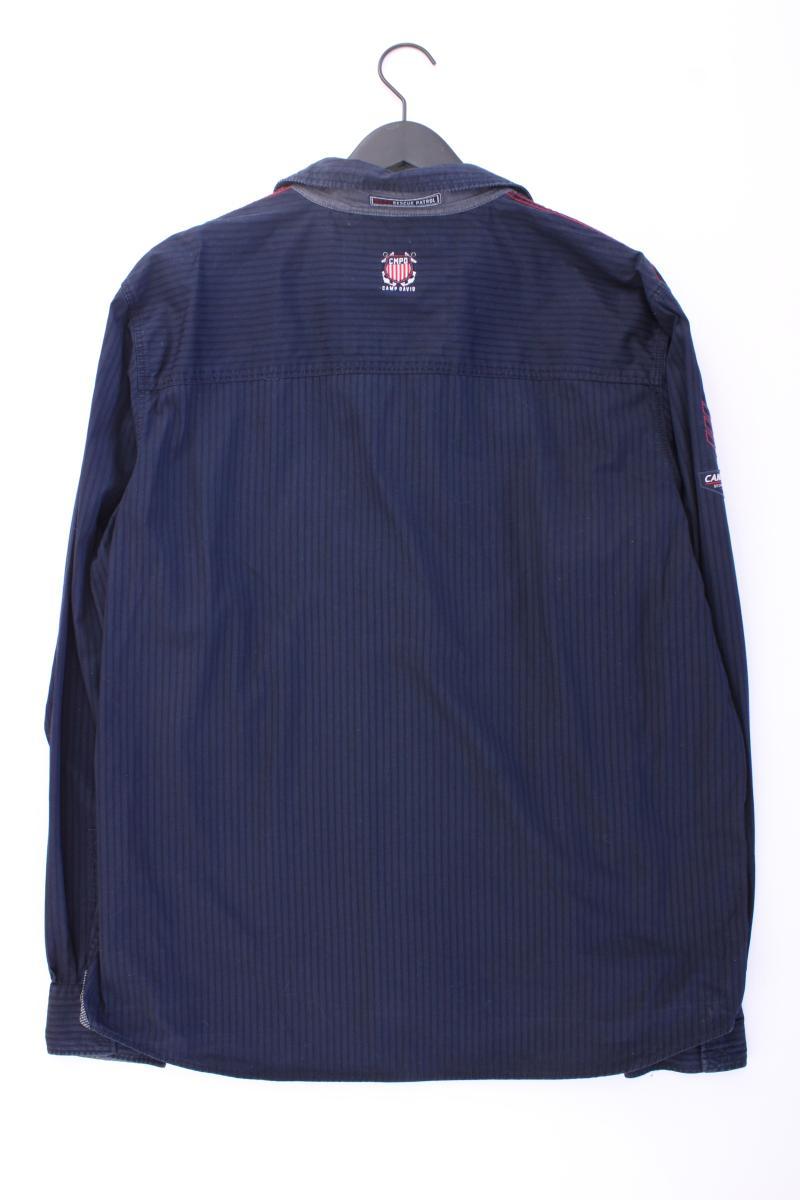 Camp David Langarmhemd für Herren Gr. XXL blau aus Baumwolle