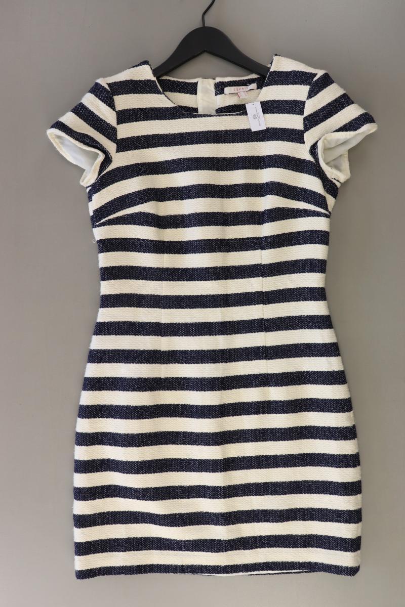Esprit Bleistiftkleid Gr. 36 gestreift Kurzarm blau aus Baumwolle