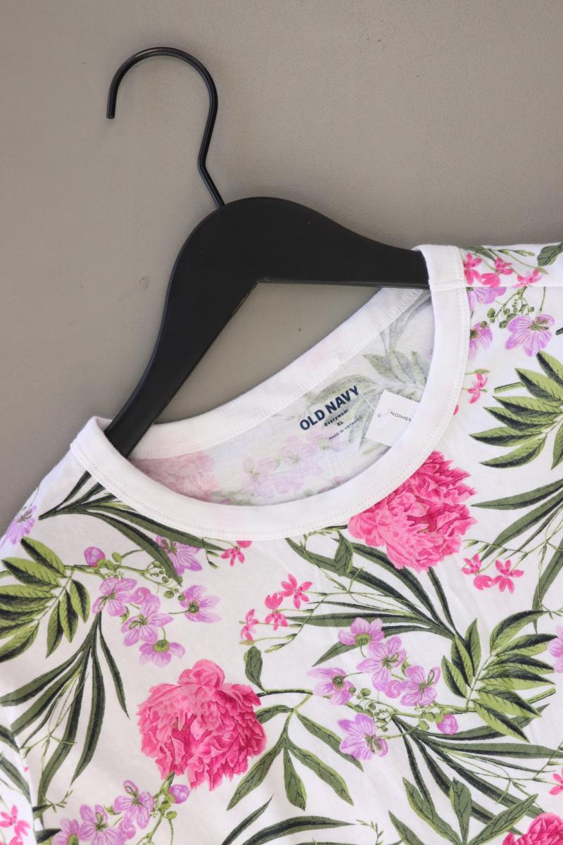 Old Navy Printshirt Gr. XL mit Blumenmuster Kurzarm pink aus Baumwolle