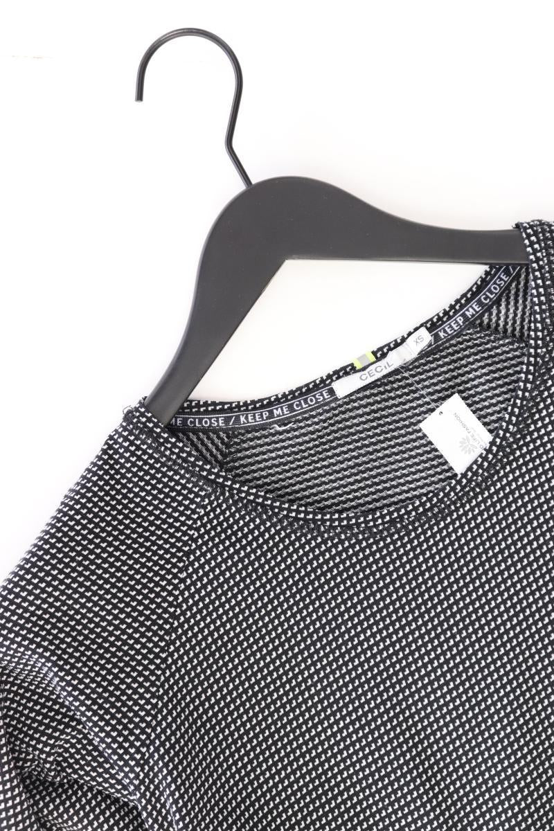 Cecil Longsleeve-Shirt Gr. XS Langarm schwarz aus Baumwolle