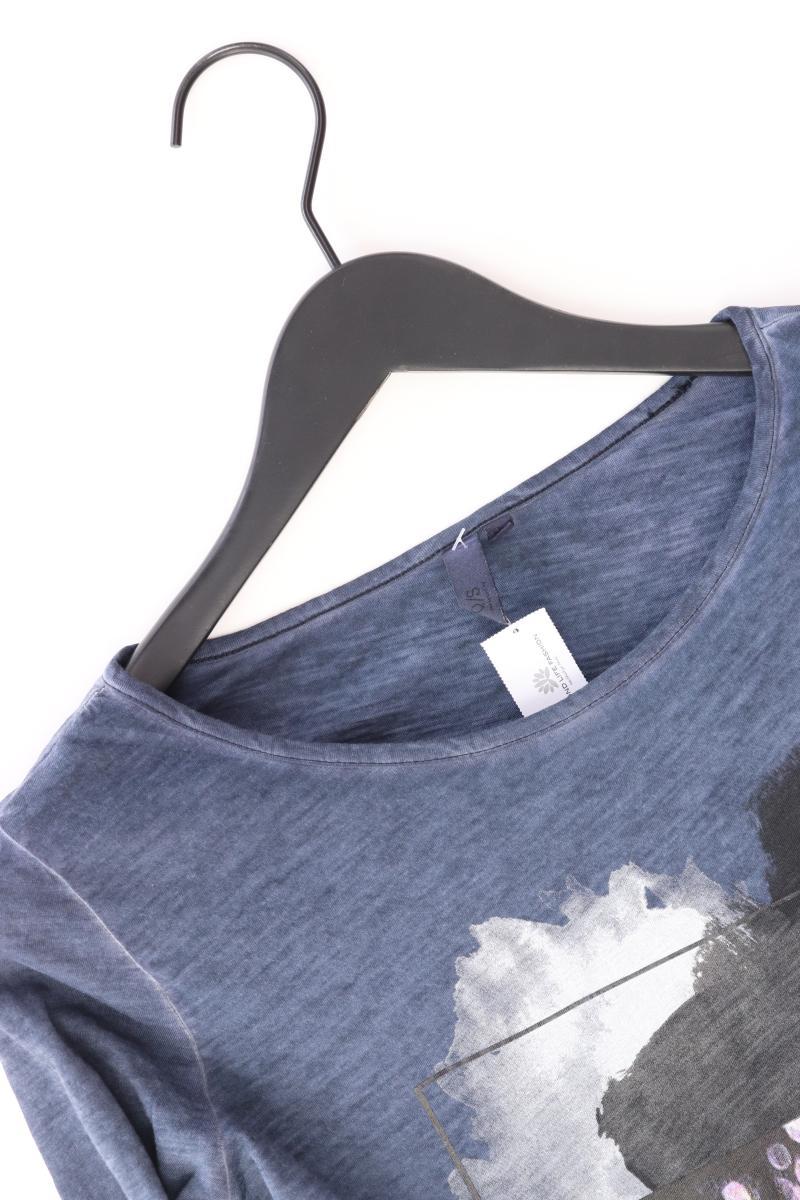 QS by s.Oliver Printshirt Gr. S Langarm blau aus Baumwolle