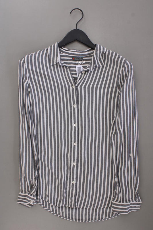 Street One Langarmbluse Gr. 38 gestreift mit Glitzer grau aus Viskose