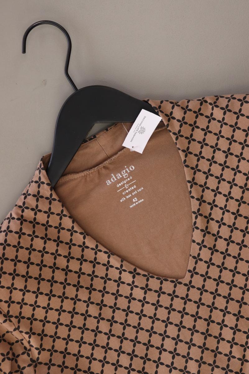 Adagio Printshirt Gr. S 3/4 Ärmel braun aus Baumwolle
