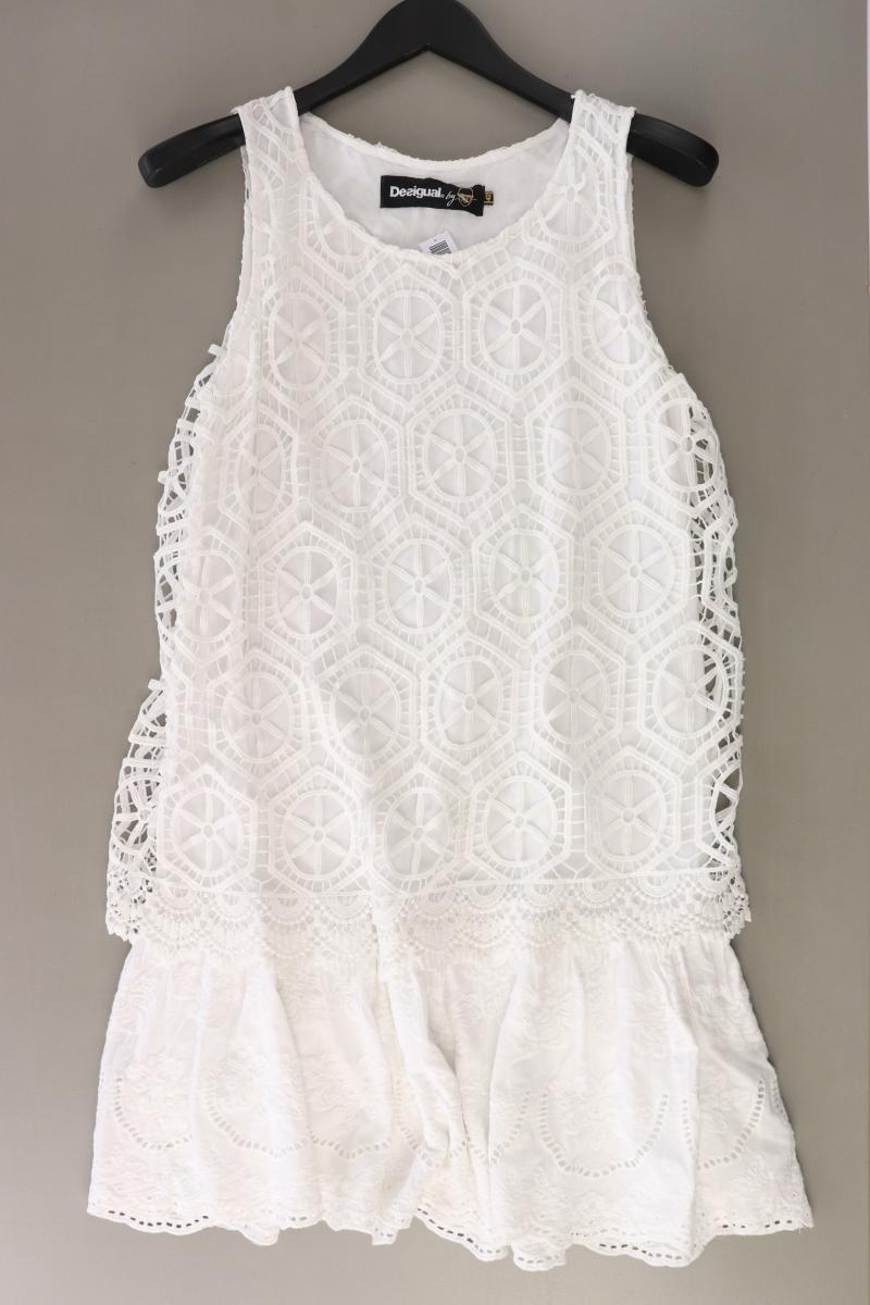 Desigual Trägerkleid Gr. 42 Ärmellos weiß aus Baumwolle