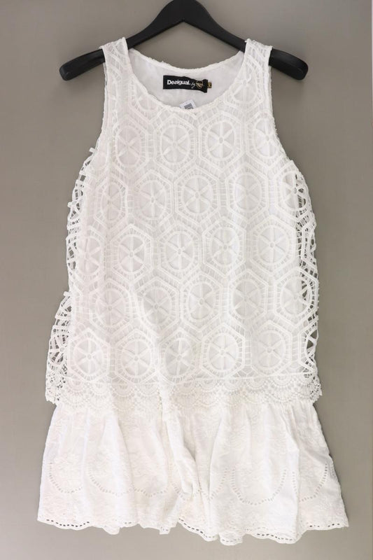 Desigual Trägerkleid Gr. 42 Ärmellos weiß aus Baumwolle