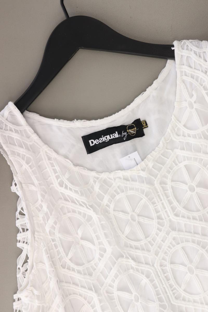 Desigual Trägerkleid Gr. 42 Ärmellos weiß aus Baumwolle