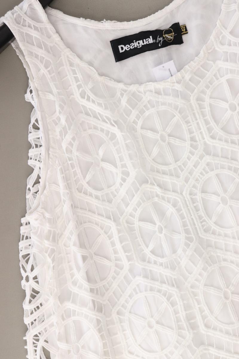 Desigual Trägerkleid Gr. 42 Ärmellos weiß aus Baumwolle