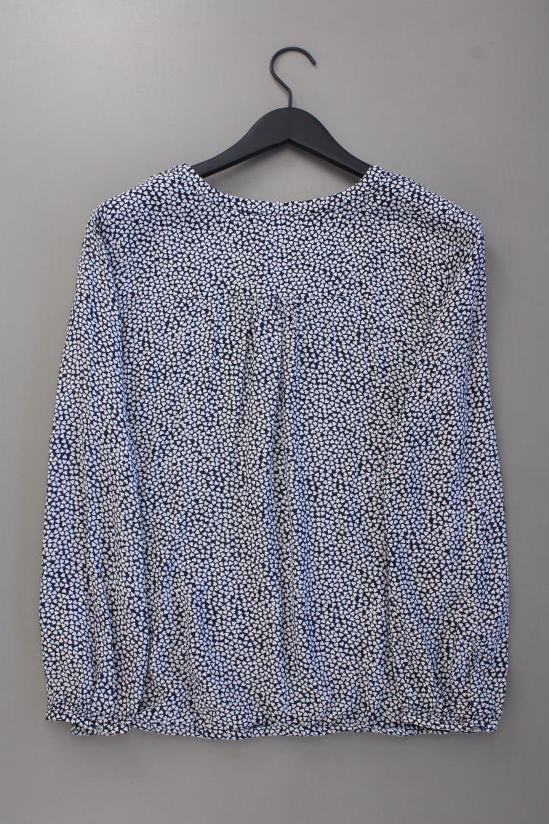 edc by Esprit Bluse mit Herzmuster Gr. L Langarm blau aus Viskose