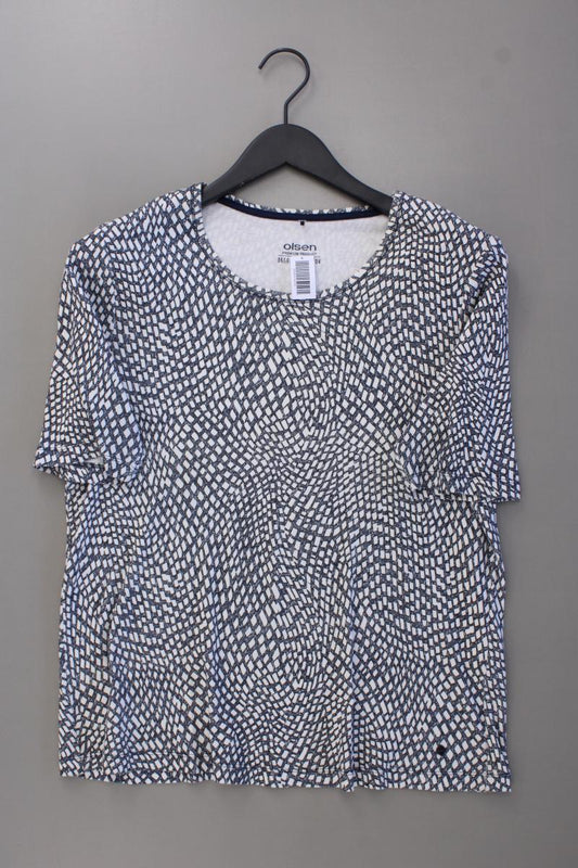 olsen Printshirt Gr. 44 geometrisches Muster neuwertig Kurzarm blau