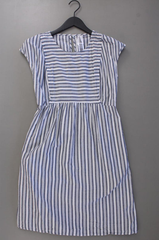 Seraphine Stillkleid Gr. 38 gestreift Kurzarm grau aus Baumwolle