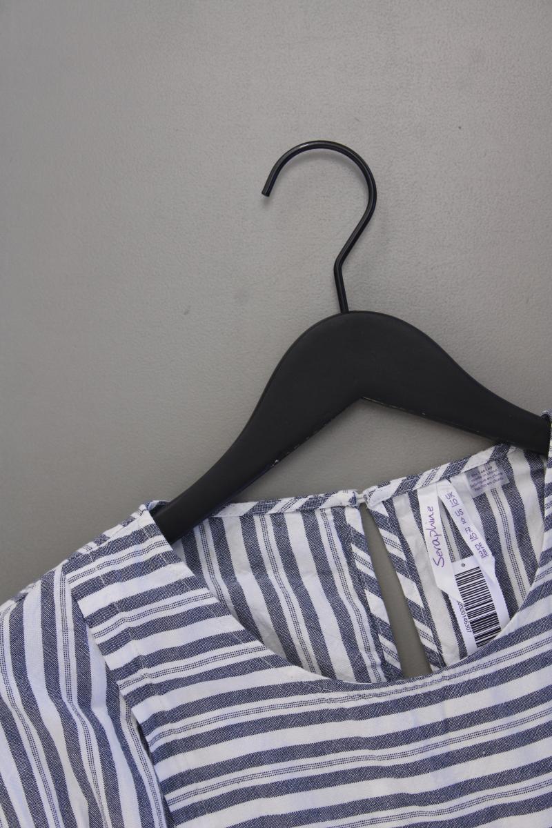 Seraphine Stillkleid Gr. 38 gestreift Kurzarm grau aus Baumwolle