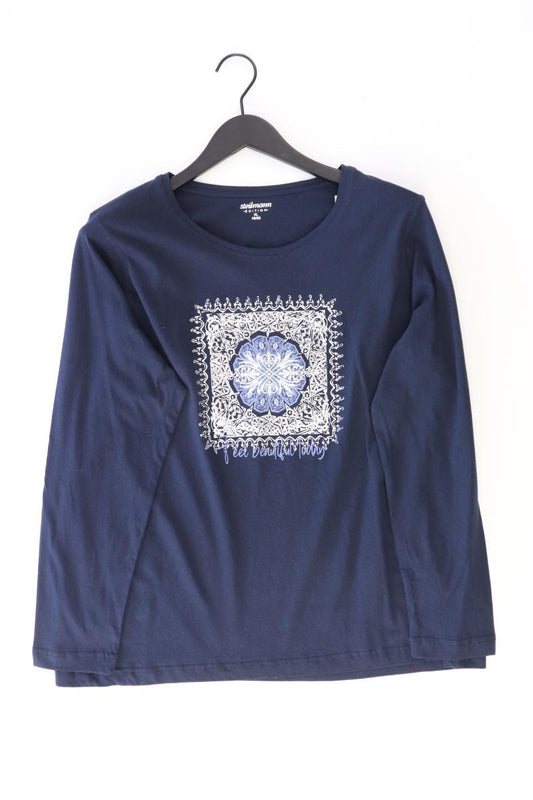 Steilmann Printshirt Gr. XL Langarm blau aus Baumwolle