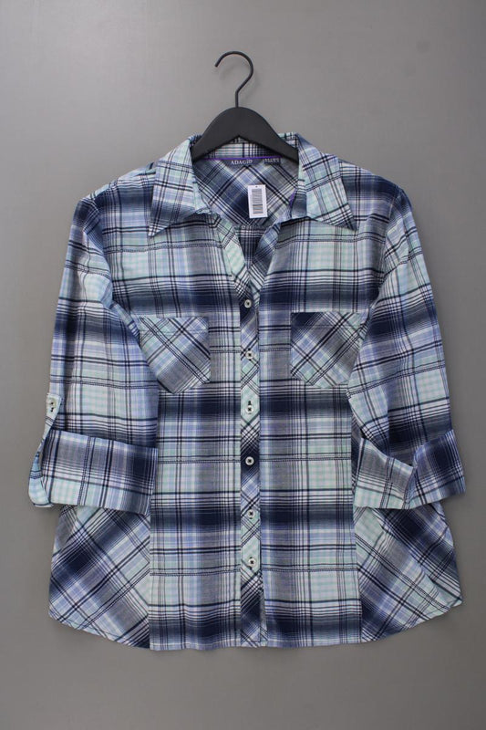 Adagio Karobluse Gr. 46 kariert 3/4 Ärmel blau aus Baumwolle