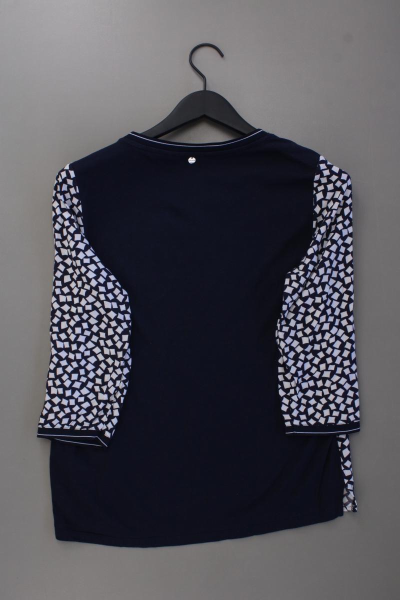 Tom Tailor Regular Bluse Gr. S geometrisches Muster 3/4 Ärmel blau aus Baumwolle