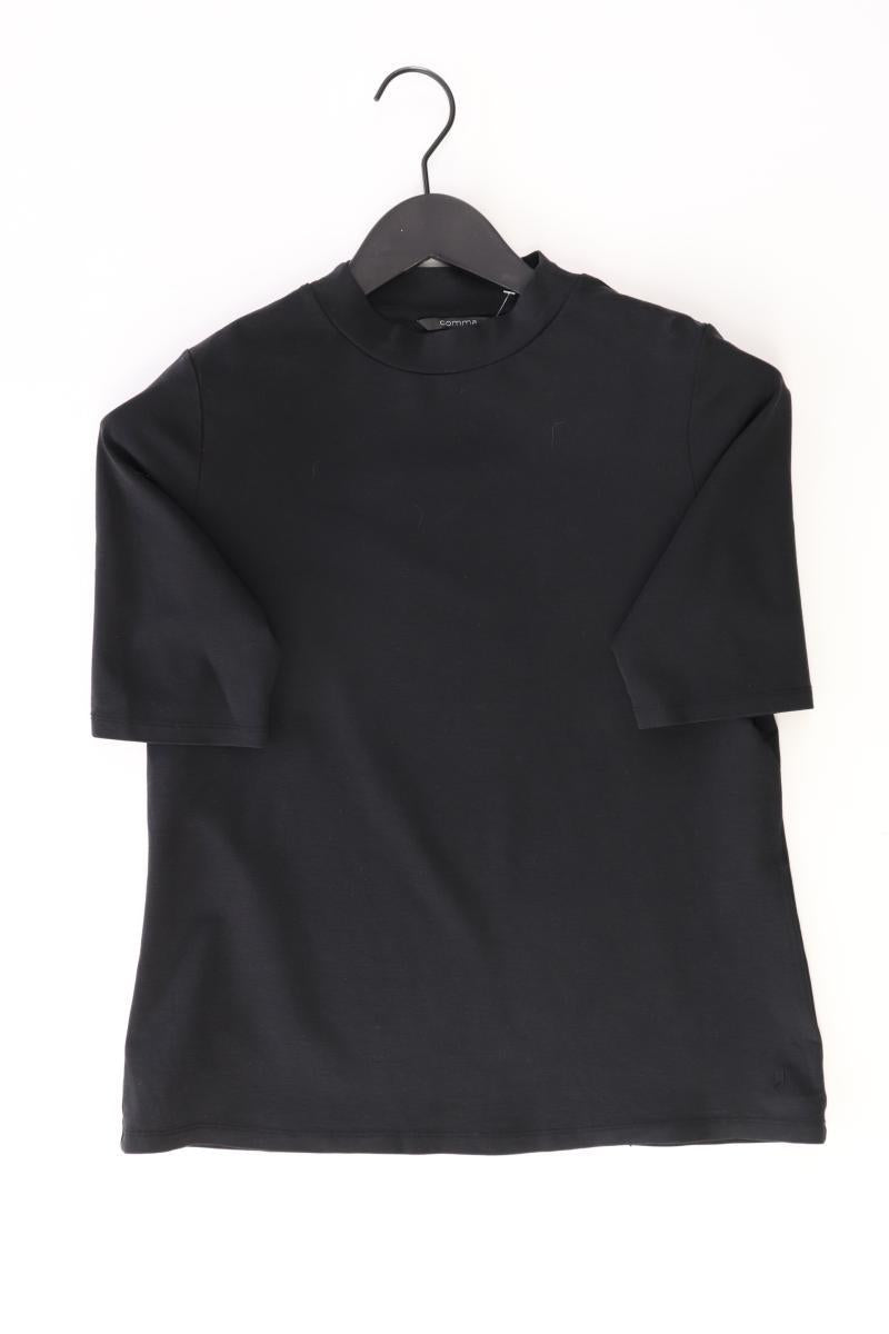 comma, T-Shirt Gr. 40 Kurzarm schwarz aus Lyocell