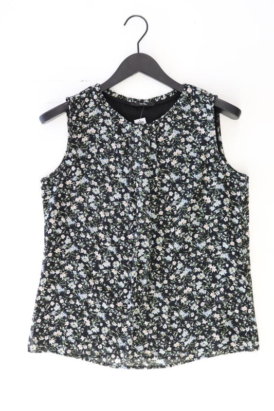 Zero Ärmellose Bluse Gr. 40 mit Blumenmuster schwarz aus Polyester