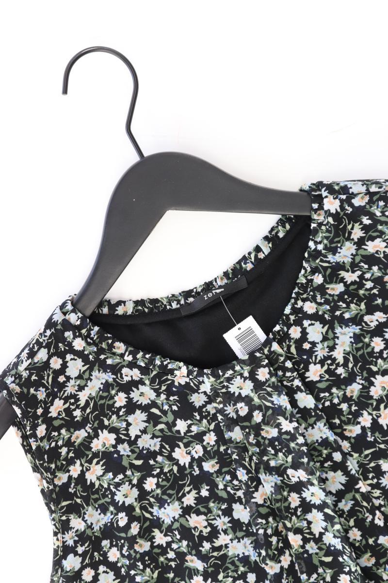 Zero Ärmellose Bluse Gr. 40 mit Blumenmuster schwarz aus Polyester