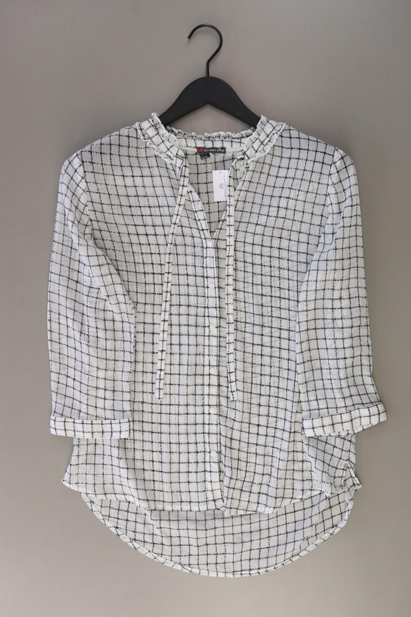 Street One Regular Bluse Gr. 40 geometrisches Muster 3/4 Ärmel creme