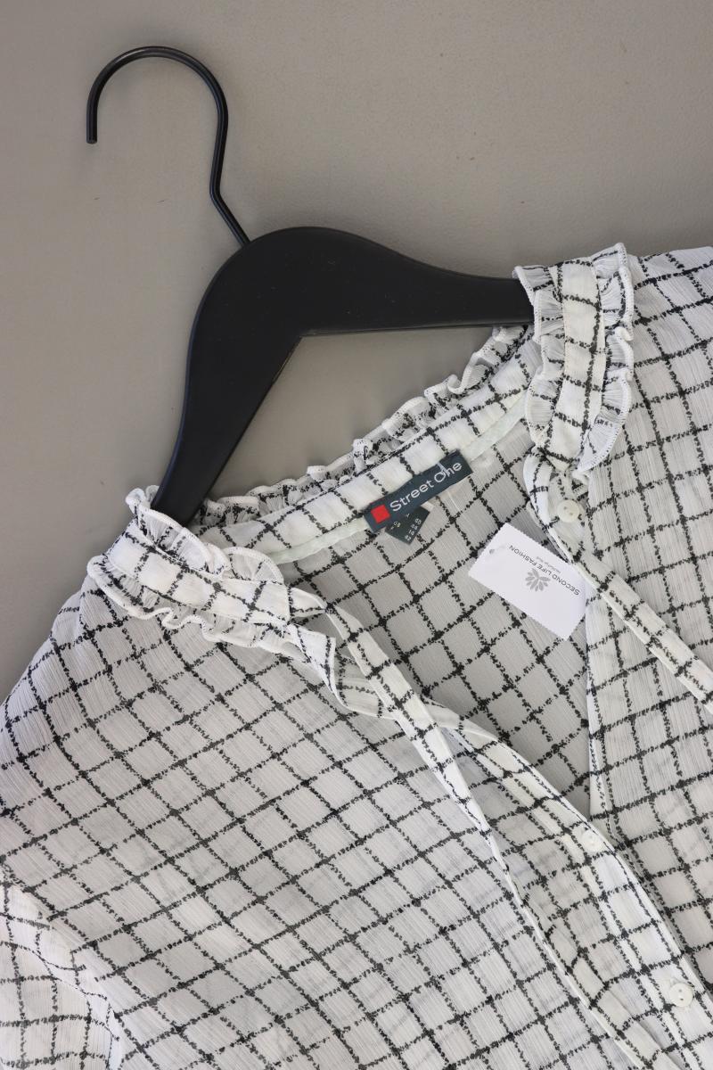 Street One Regular Bluse Gr. 40 geometrisches Muster 3/4 Ärmel creme