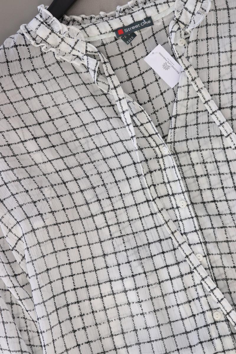 Street One Regular Bluse Gr. 40 geometrisches Muster 3/4 Ärmel creme